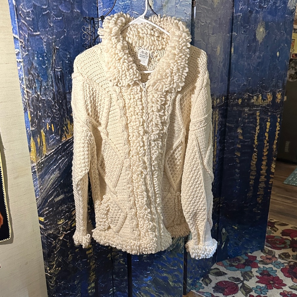 Cozy Cream Knit Cardigan brand new Ecuadorian handmade warm sweater precious